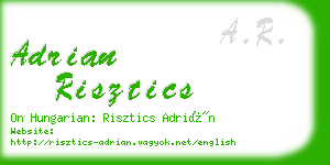 adrian risztics business card